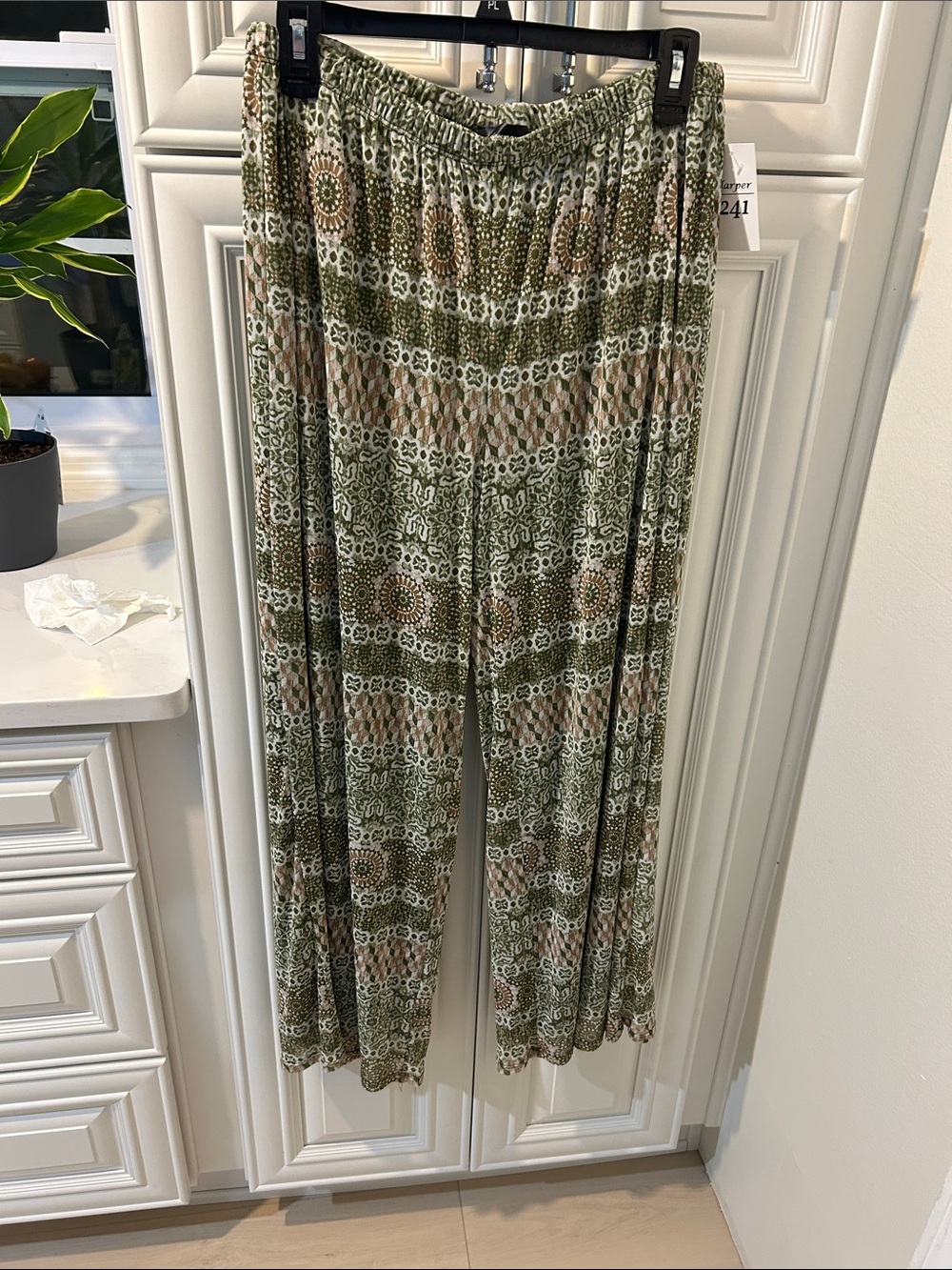 Harper Olive Green and Taupe Printed Maxi Skirt